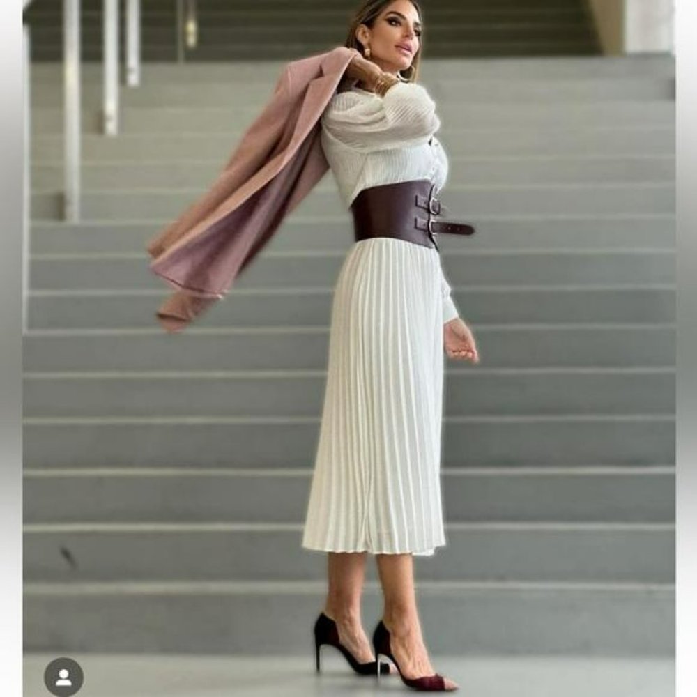 ZARA LEATHER SASH BELT BURGUNDY